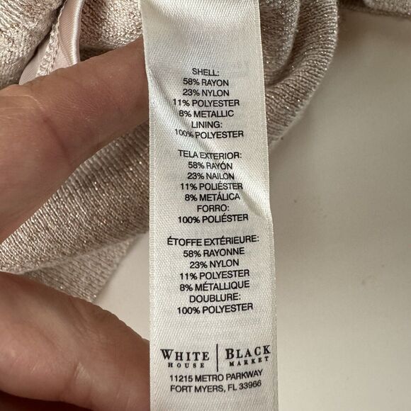 WHITE HOUSE BLACK MARKET WOMENS GOLD SEQUIN Snap Button Cardigan XS - Picture 10 of 13